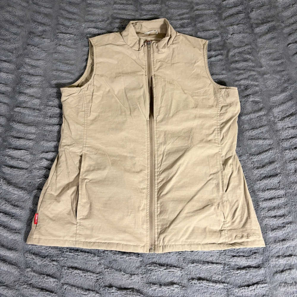 Craghoppers Nosilife Insect Shield Vest Womens 8 Medium Beige Full Zip CS041S